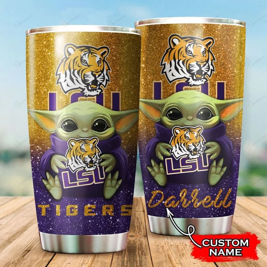 LSU Tigers Baby Yoda Custom Name Tumbler – BBS