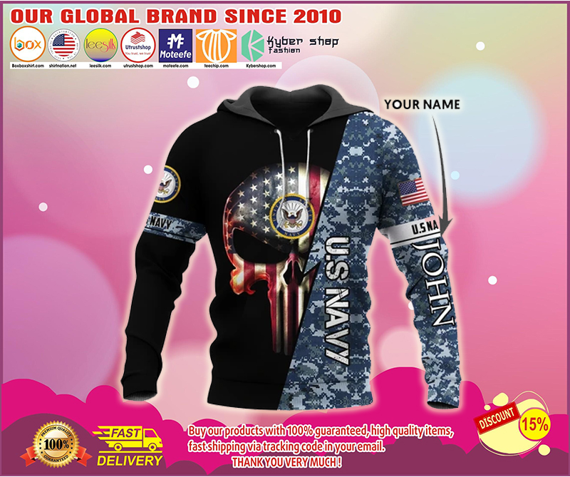 Personalized us navy skull full printing hoodie – LIMITED EDITION BBS