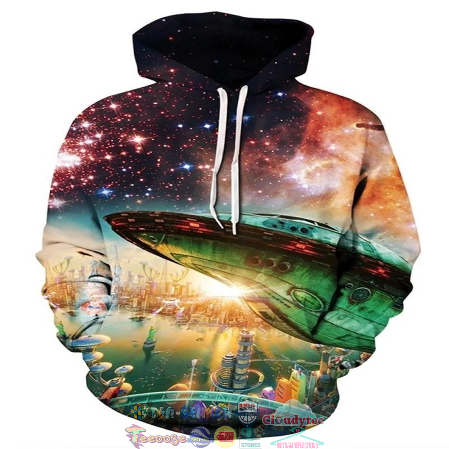 Ufo Above The City 3D Hoodie