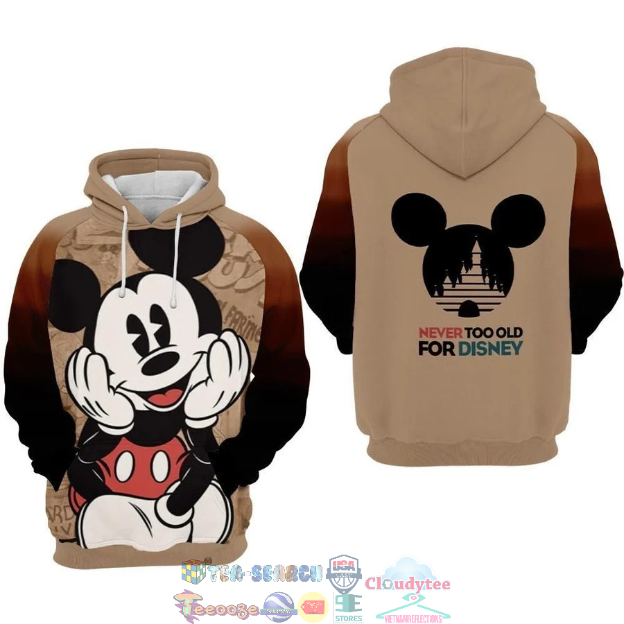 Classic Mickey Mouse Never Too Old For Disney 3D Hoodie
