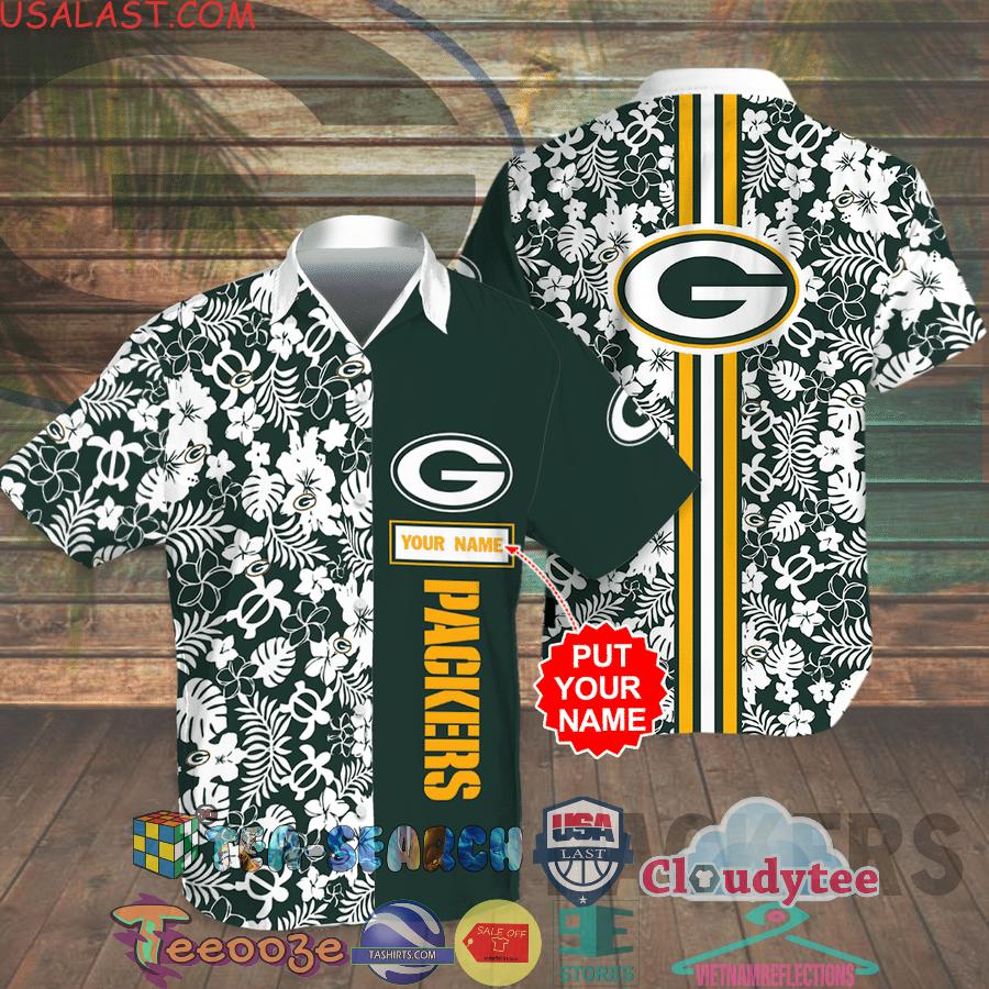 Personalized Green Bay Packers NFL Tropical Aloha Summer Beach Hawaiian Shirt