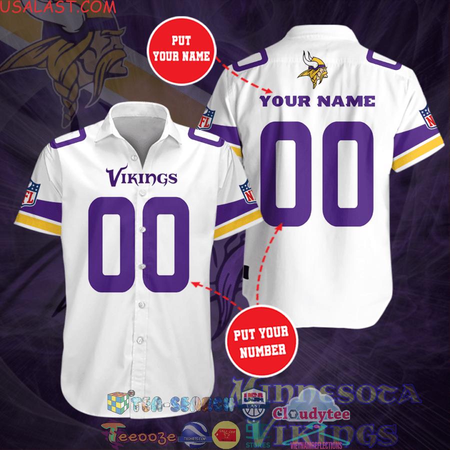 Personalized Minnesota Vikings NFL Team White All Over Print Hawaiian Shirt