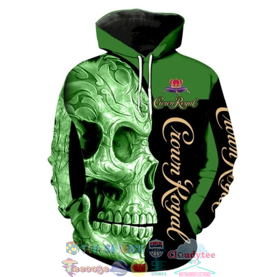 Crown Royal Green Skull 3D Hoodie