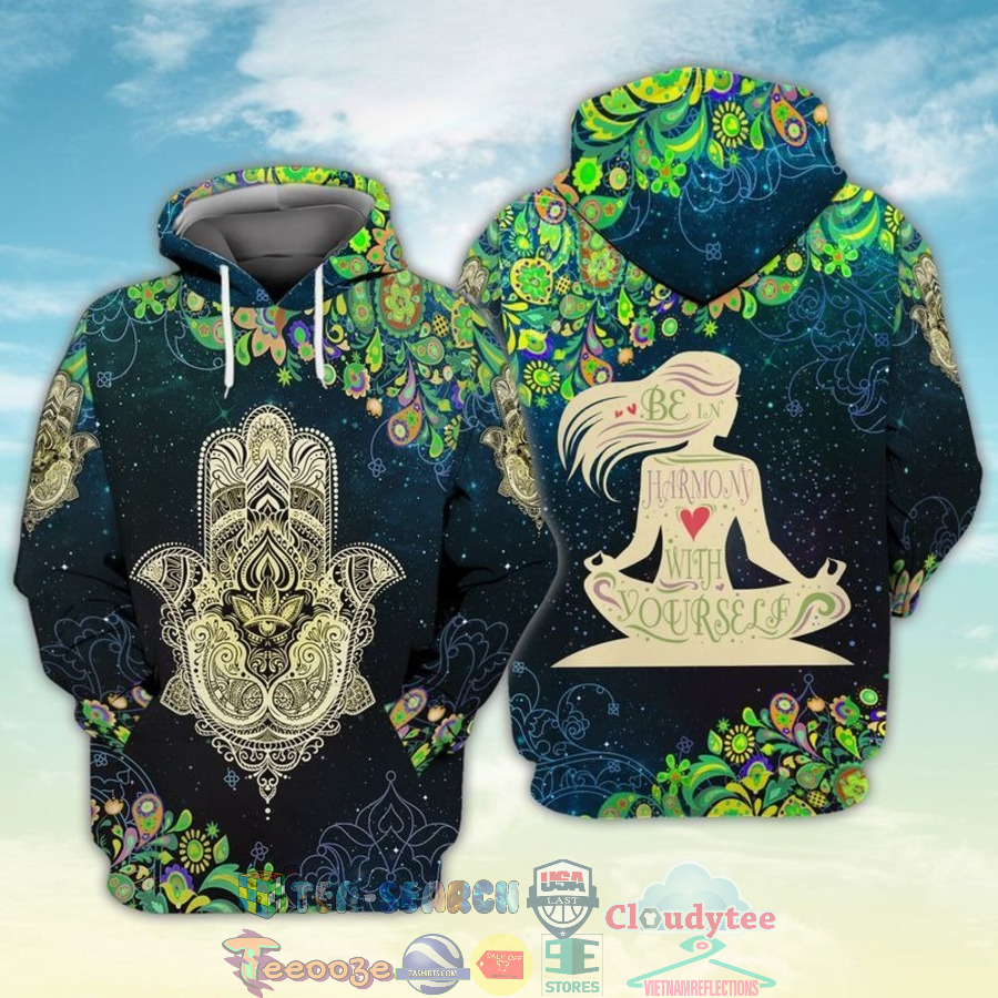 Be In Harmony With Your Self Hipster Trippy 3D Hoodie