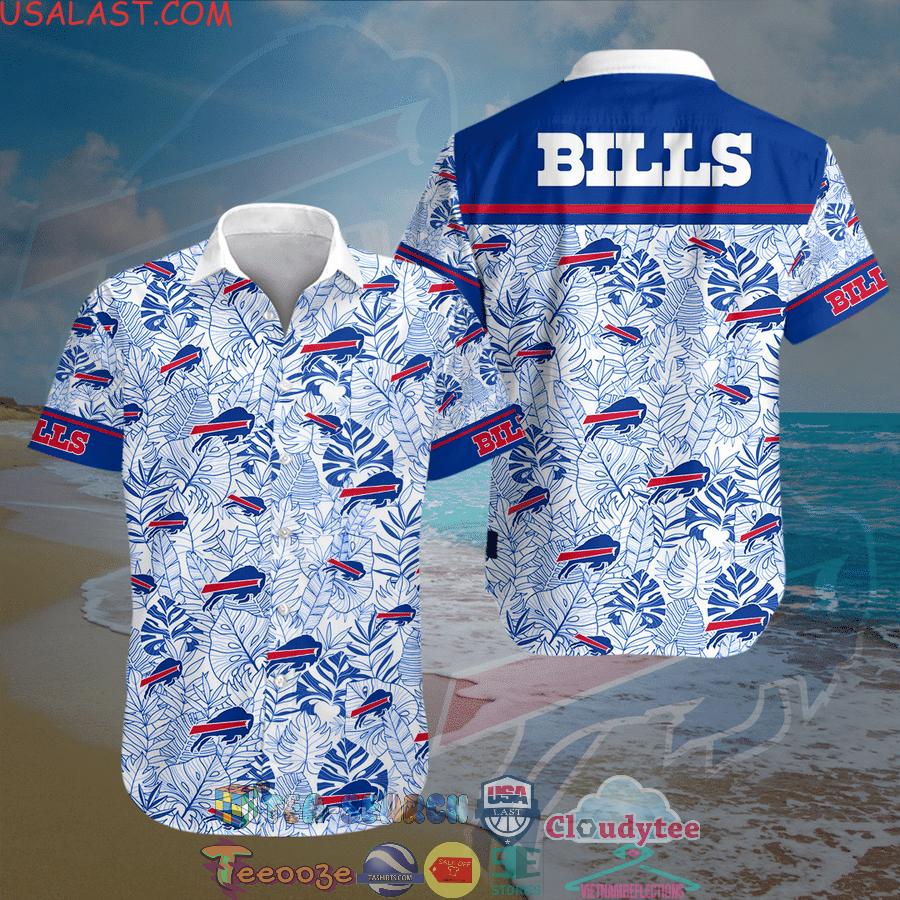 Buffalo Bills NFL Team Tropical Leaves All Over Print Hawaiian Shirt