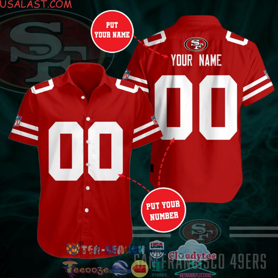 Personalized San Francisco 49ers NFL Team Red All Over Print Hawaiian Shirt