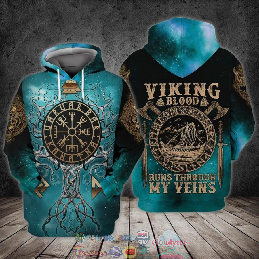 Viking Blood Runs Through My Veins 3D Hoodie