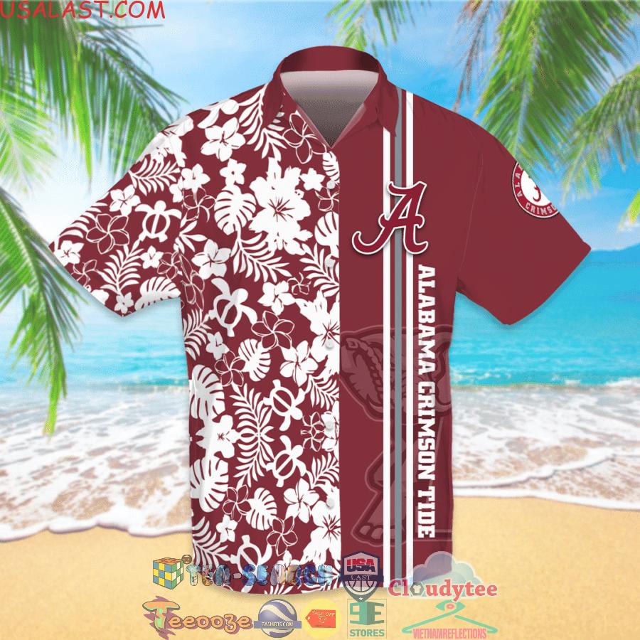 Alabama Crimson Tide NCAA Team Tropical Black All Over Print Hawaiian Shirt