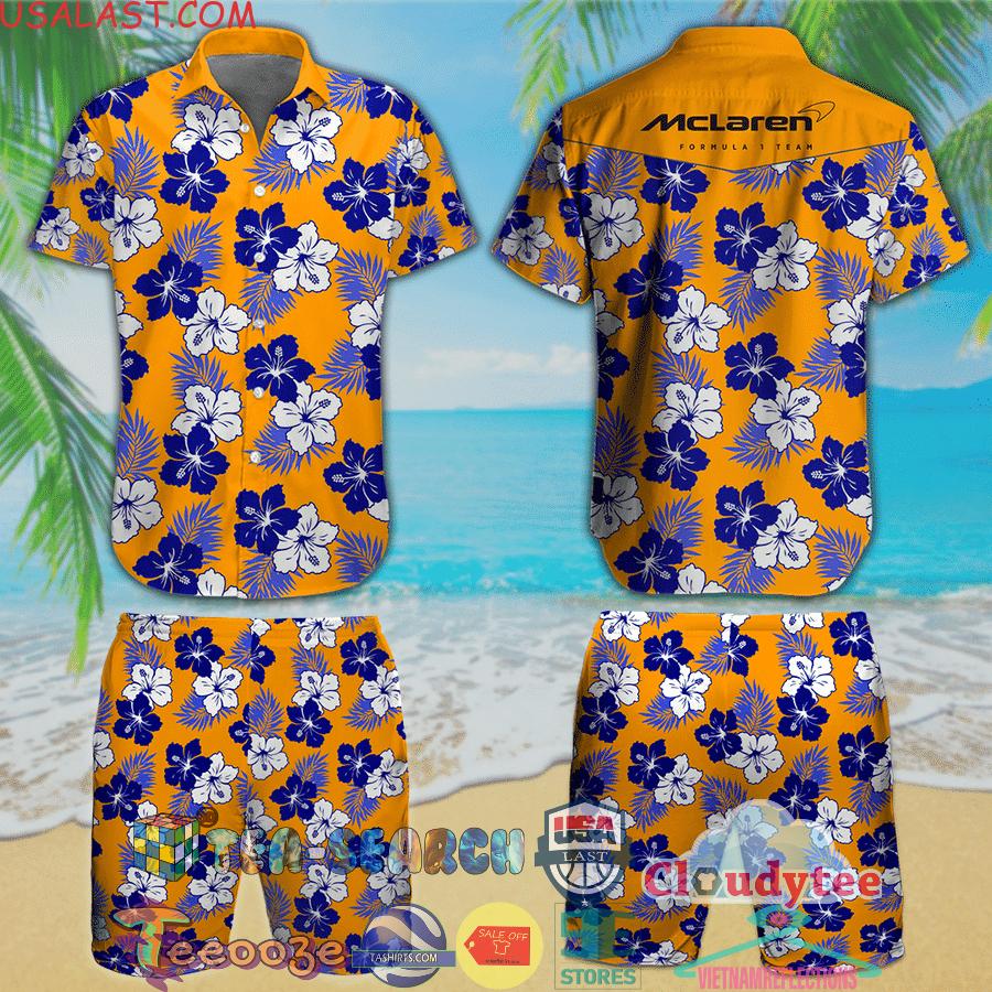 McLaren F1 Team Flowery Aloha Summer Beach Hawaiian Shirt