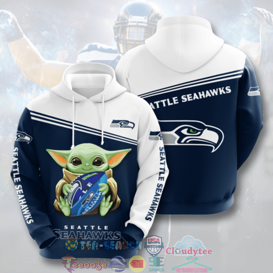 Baby Yoda NFL Seattle Seahawks Hoodie 3d