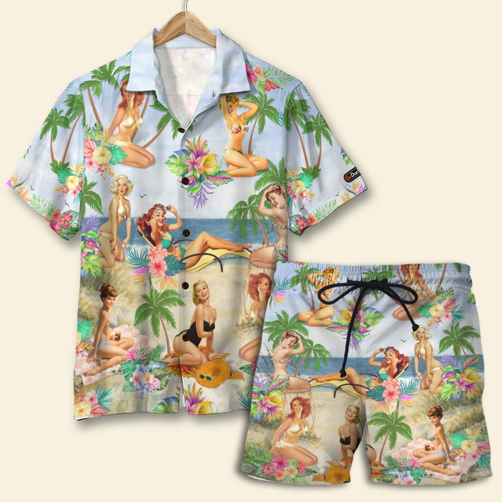 HOT Pin Up Girl Hawaii Shirt, shorts