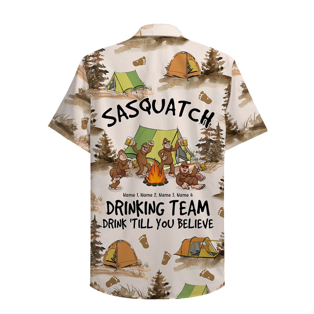 HOT Personalized Camping Bigfoot Sasquatch Drinking Team Hawaii Shirt