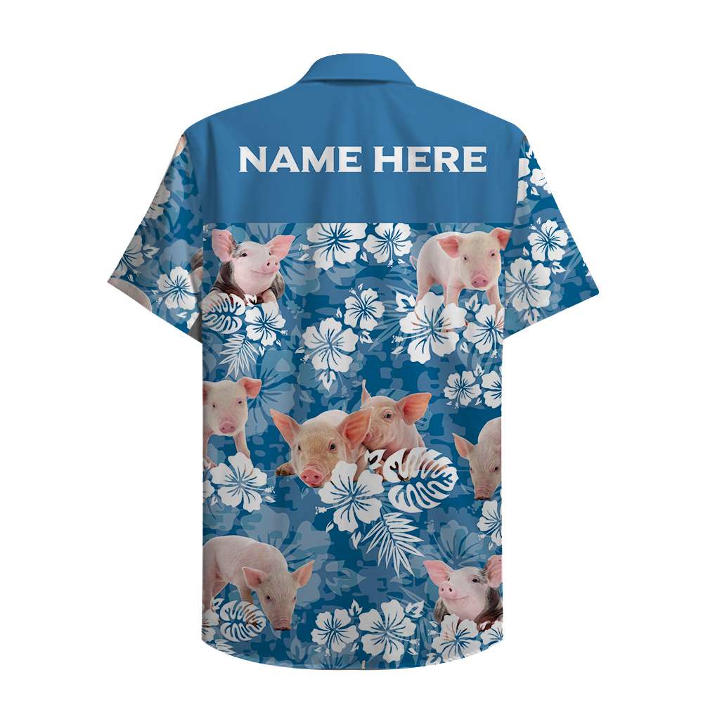 HOT Personalized Pig Floral Pattern Hawaii Shirt