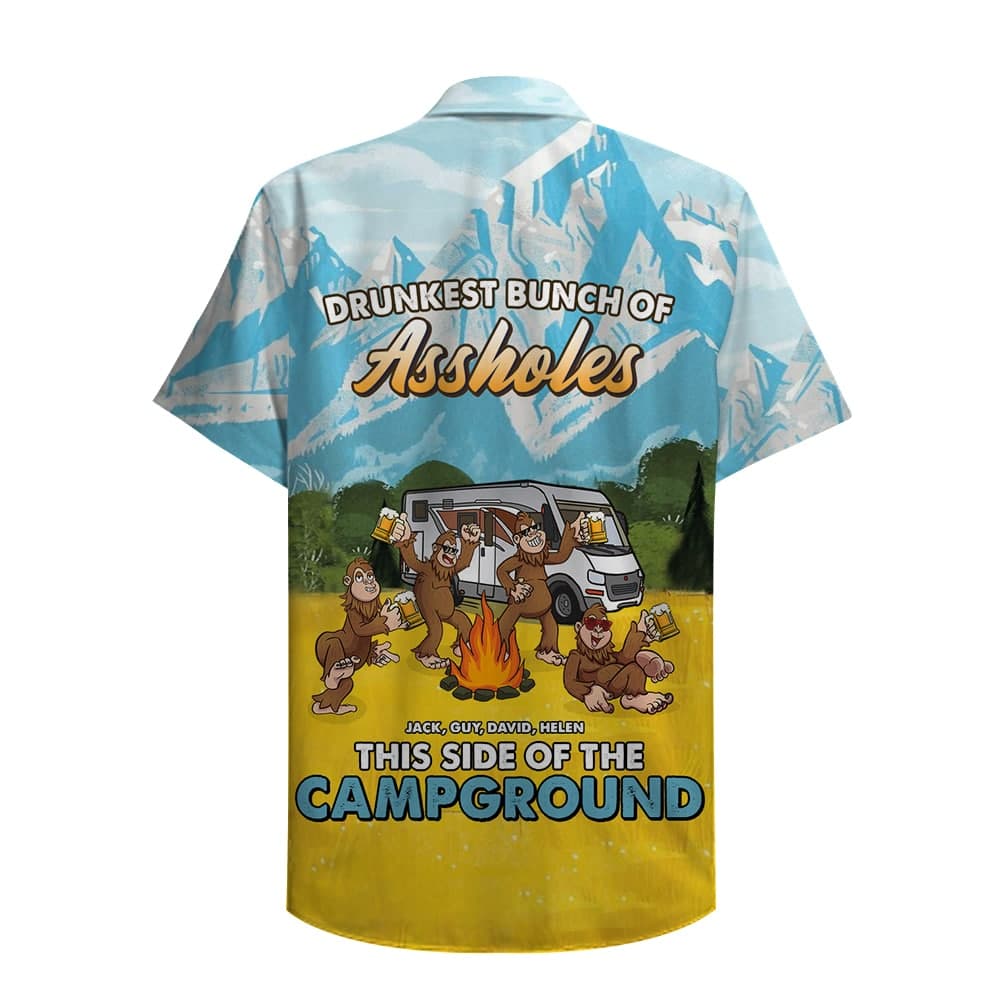 HOT Personalized Camping Bigfoot Drunkest Bunch Of Assholes Hawaii Shirt