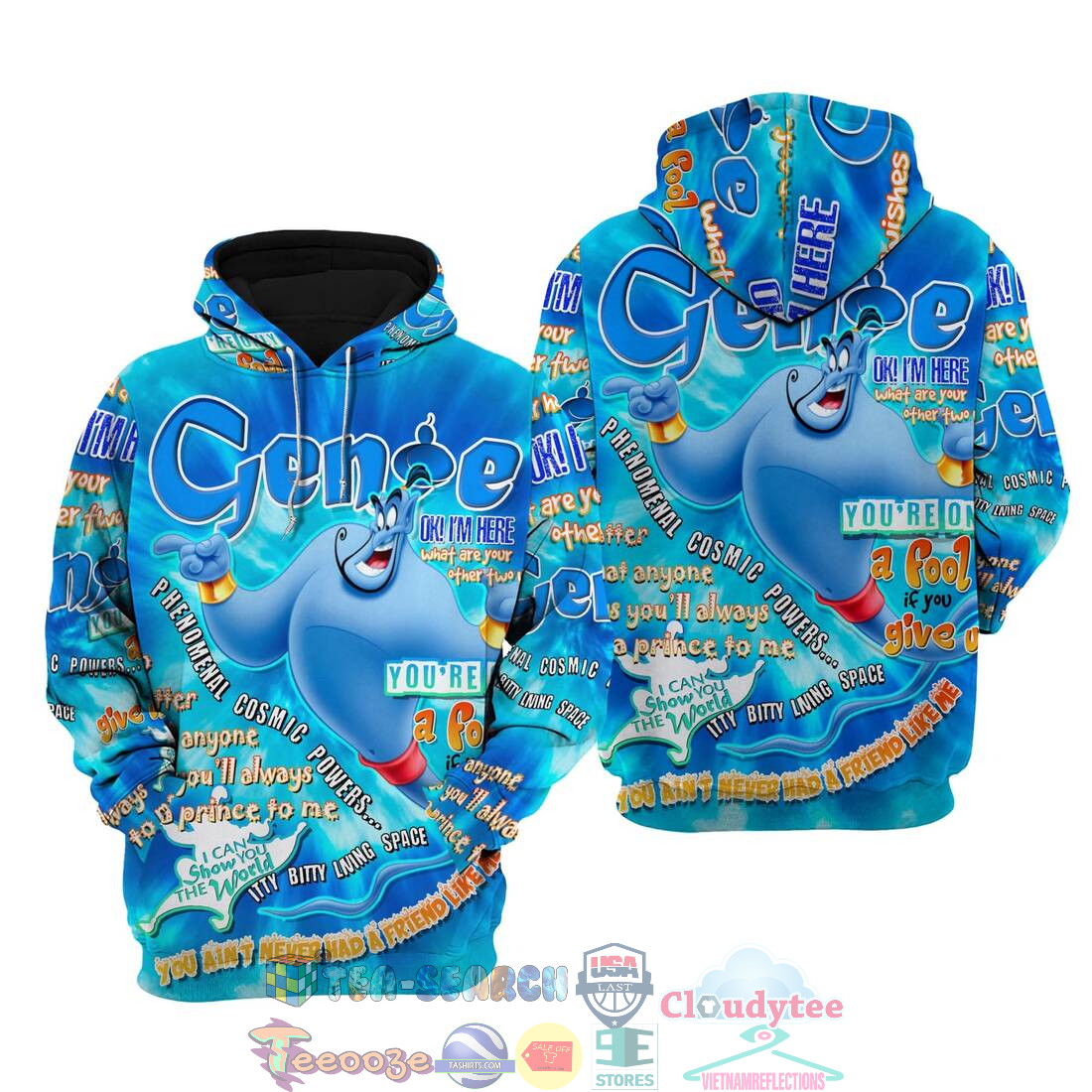 Aladdin Genie Words Pattern Disney Quotes Hoodie 3d