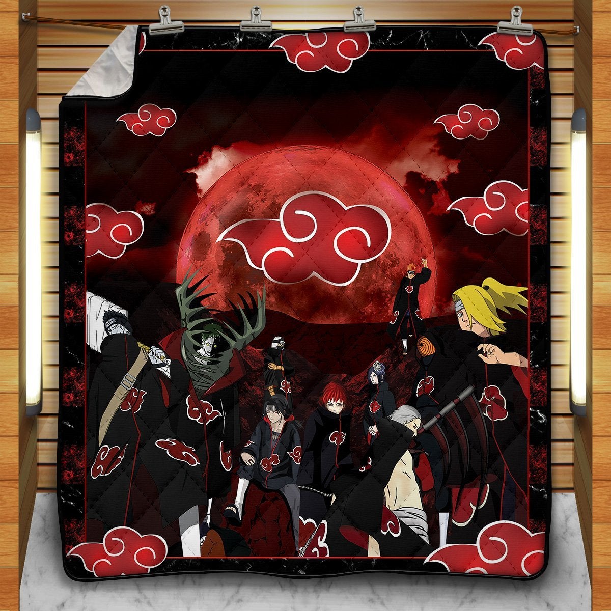 Red Cloud Naruto Quilt Blanket