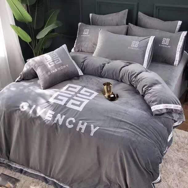 BEST Givenchy Logo grey Duvet Cover Bedding Set