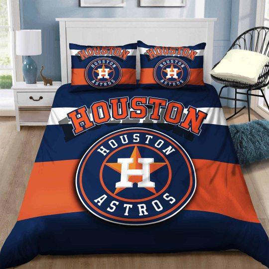 BEST Houston Astros MLB logo Duvet Cover Bedding Set