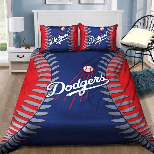 BEST Los Angeles Dodgers MLB blue red Duvet Cover Bedding Set
