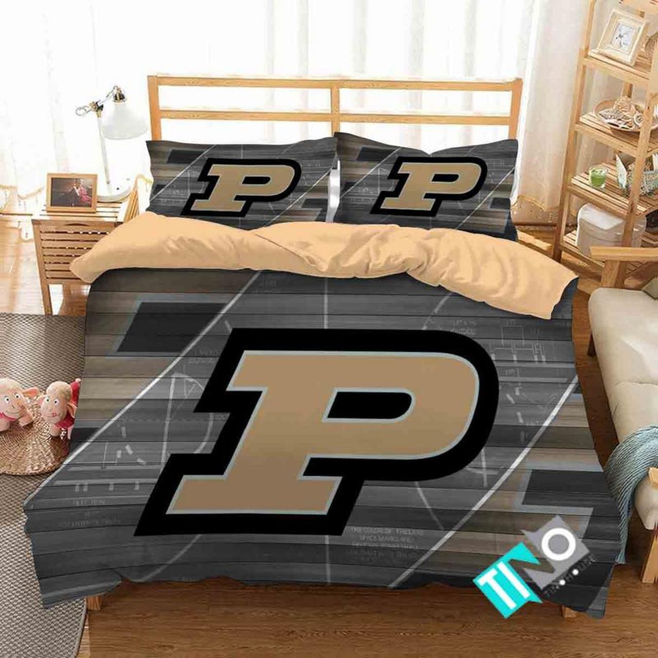 BEST Purdue Boilermakers Logo NCAA Duvet Cover Bedding Set