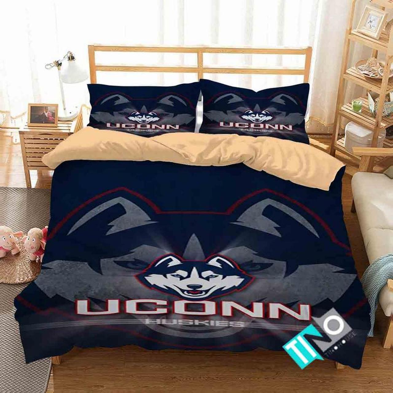 BEST UConn Huskies NCAA blue Duvet Cover Bedding Set