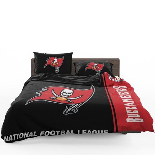 BEST Tampa Bay Buccaneers NFL black red Duvet Cover Bedding Set
