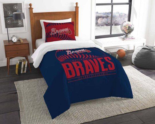 BEST Atlanta Braves MLB blue Duvet Cover Bedding Set