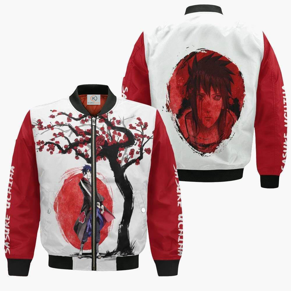 Sasuke Akatsuki Naruto Outfits Anime ninja Under The Sun Bomber Jacket