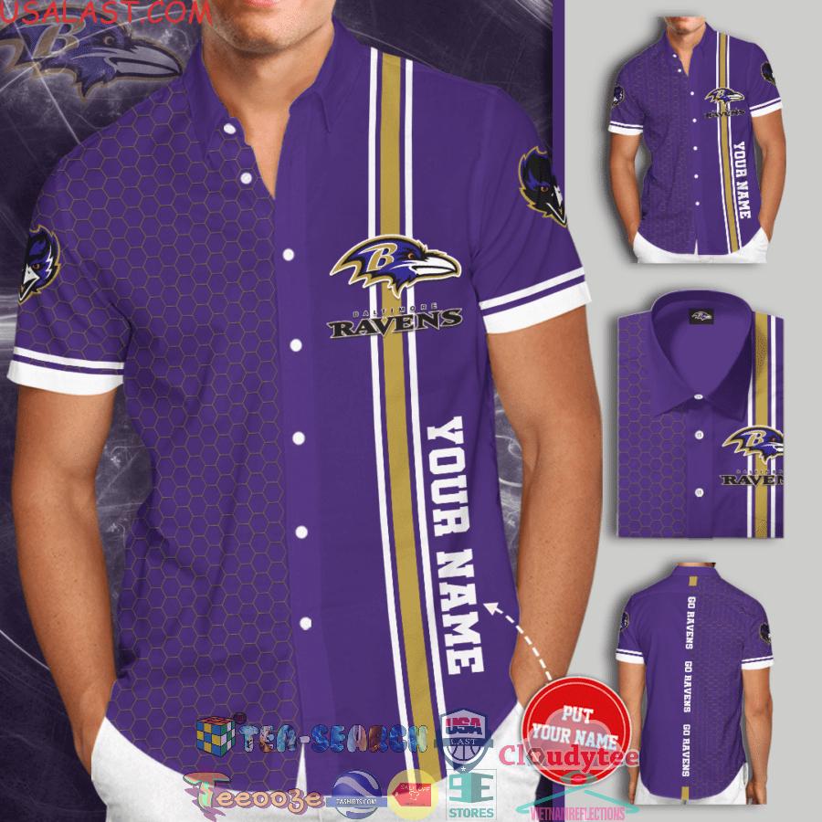 Personalized Name Baltimore Ravens NFL Team Go Ravens All Over Print Hawaiian Shirt