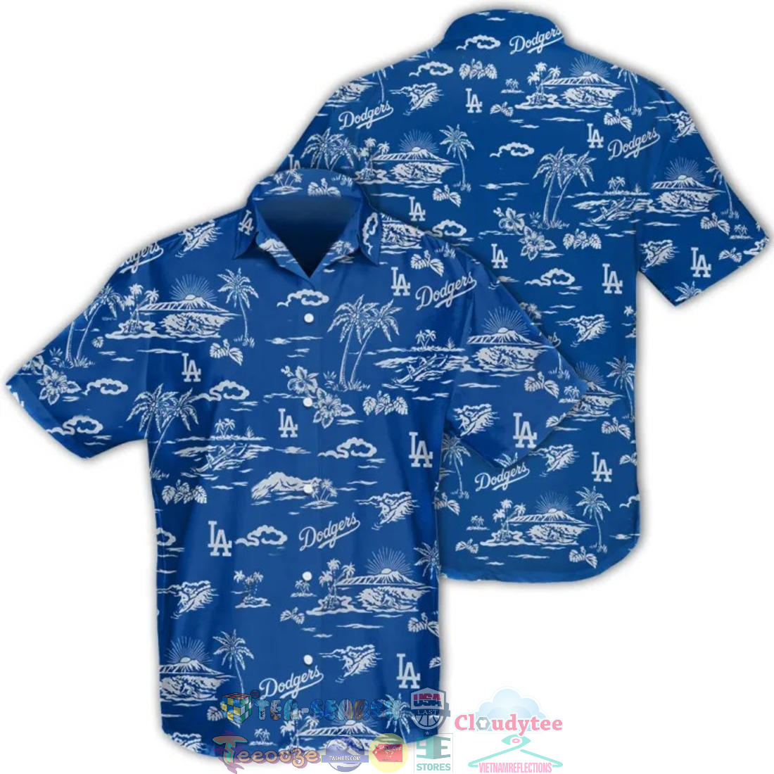 Los Angeles Dodgers MLB Hibiscus Palm Tree Hawaiian Shirt