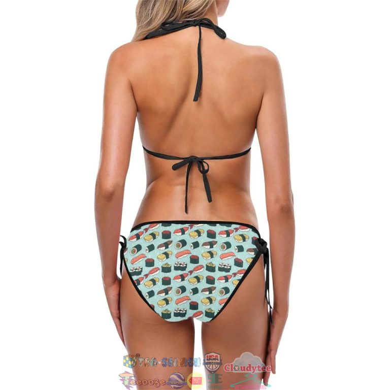Sushi Pattern Design Two Piece Bikini Set Swimsuit Beach