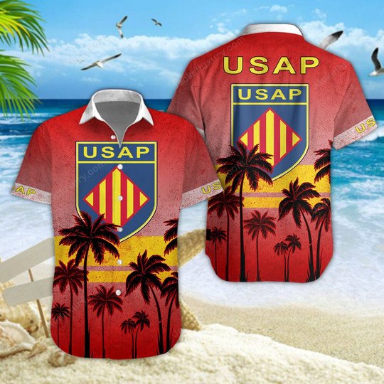 HOT USA Perpignan palm tree Hawaiian Shirt, Shorts