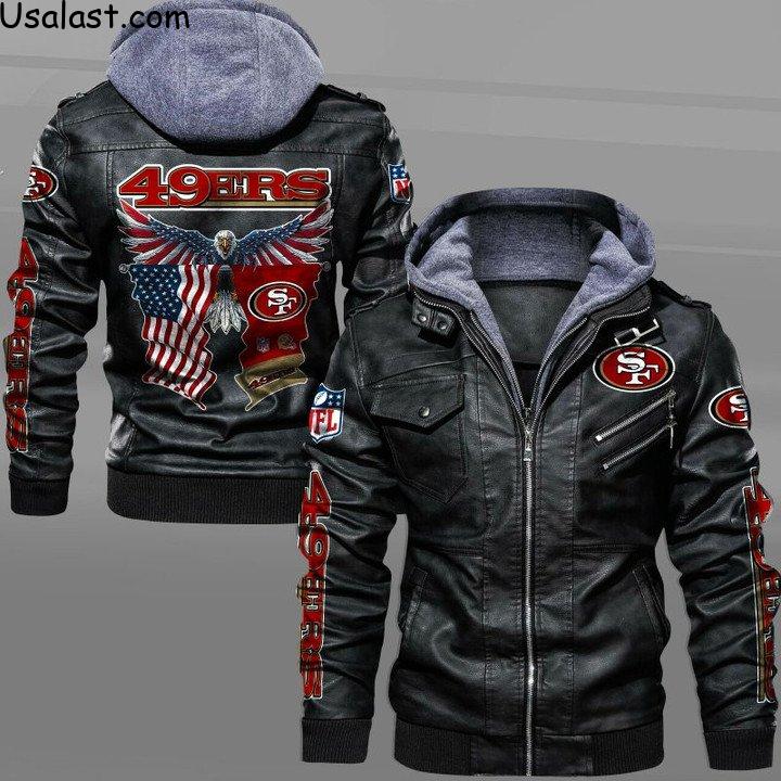 San Francisco 49ers Bald Eagle American Flag Leather Jacket
