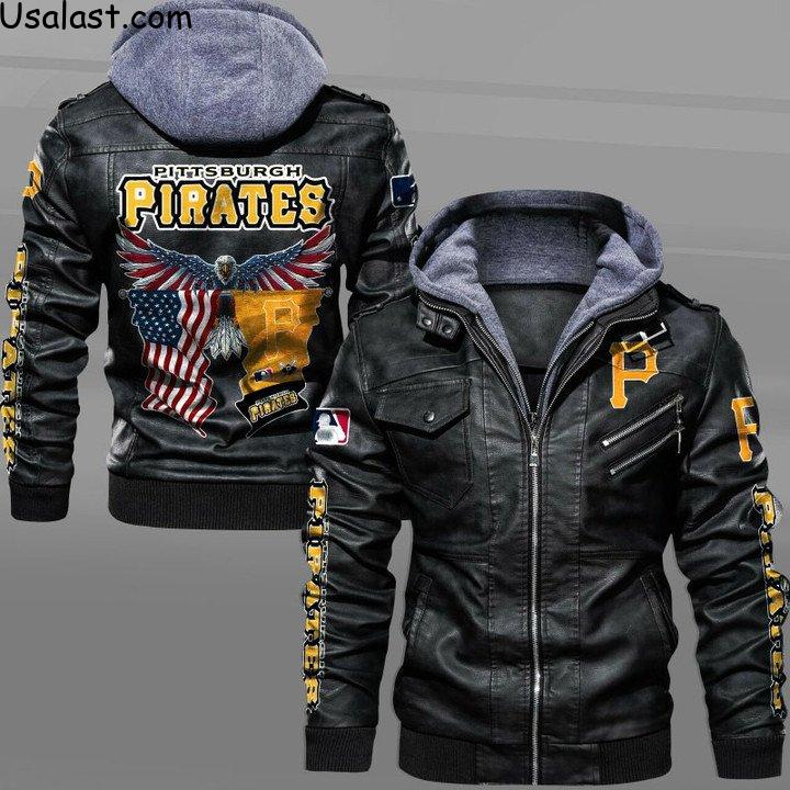 Pittsburgh Pirates Eagle American Flag Leather Jacket