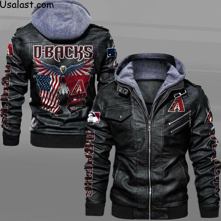 Arizona Diamondbacks Bald Eagle American Flag Leather Jacket