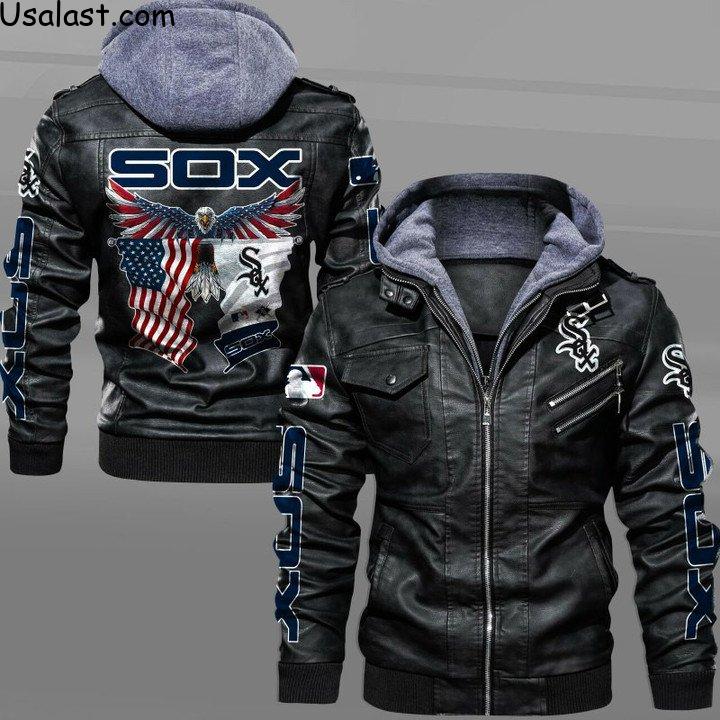 Chicago White Sox Eagle American Flag Leather Jacket