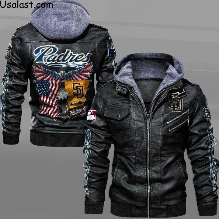 San Diego Padres Eagle American Flag Leather Jacket
