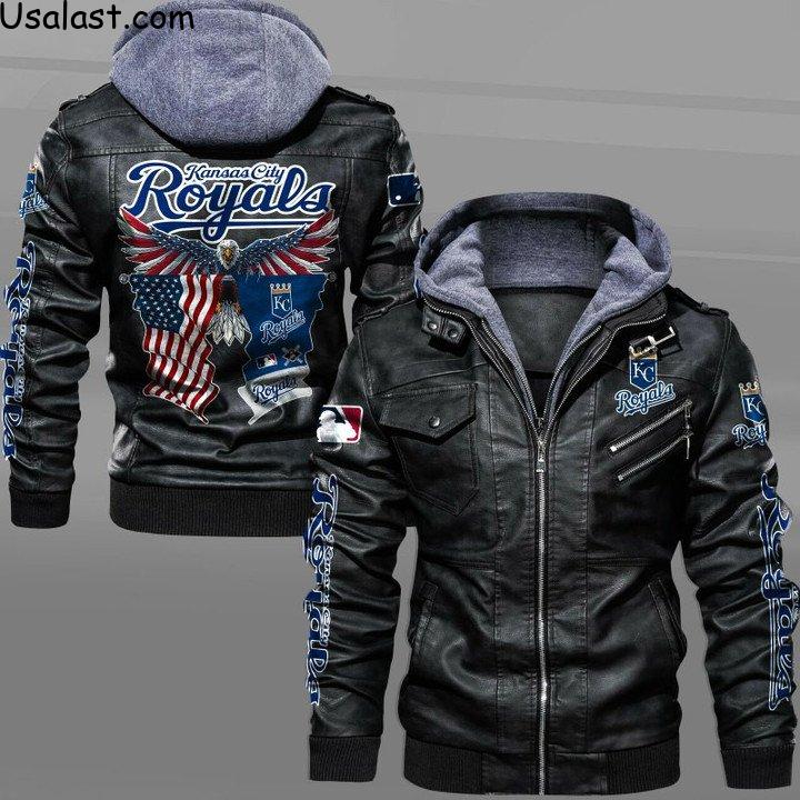 Kansas City Royals Eagle American Flag Leather Jacket