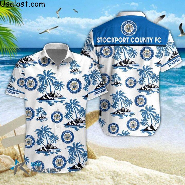 Beautiful Stockport County F.C Hawaiian Shirt Beach Short