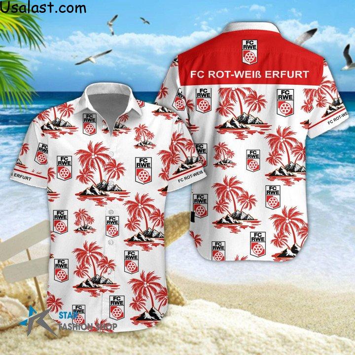 Coolest FC Rot-Weib Erfurt Hawaiian Shirt Beach Short
