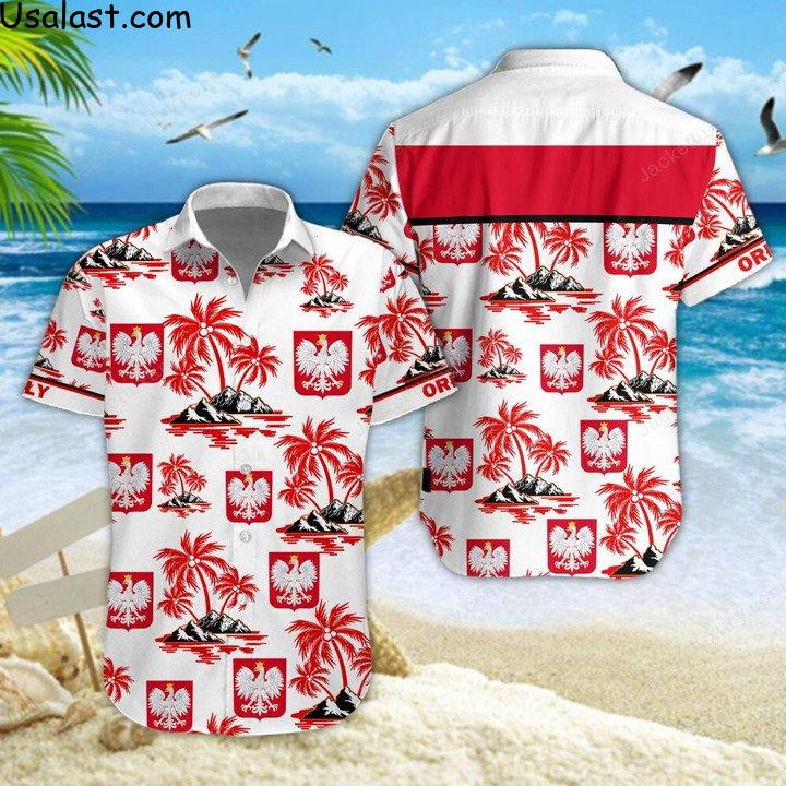 2022 Hot Sale Poland National Football Team Hawaiian Shirt Beach Short