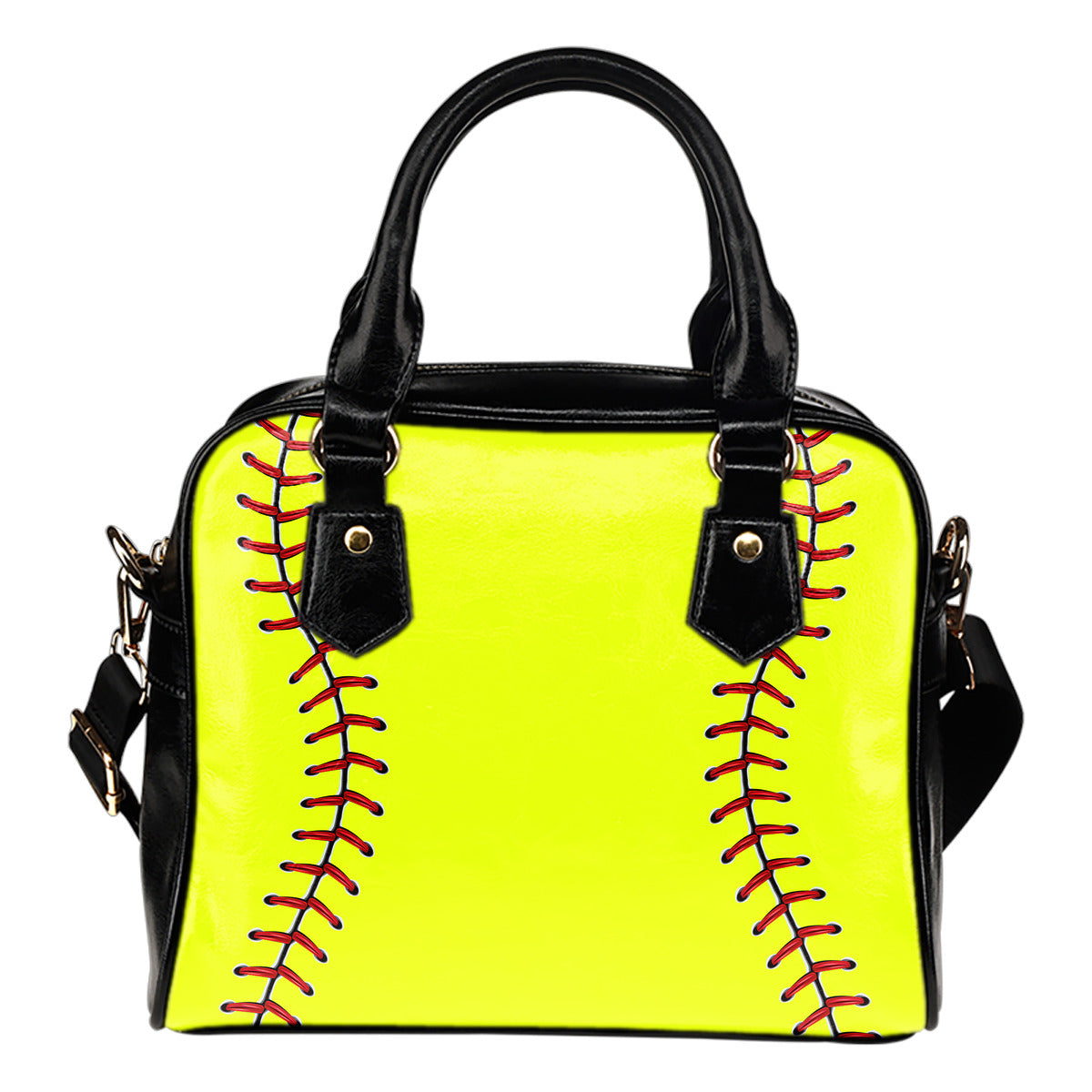 HOT Softball Yellow Leather Handbag