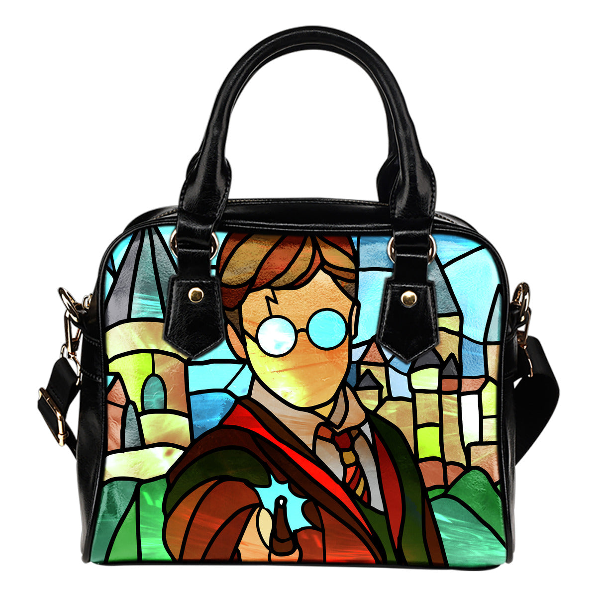 HOT Harry Potter Stained Glass Leather Handbag