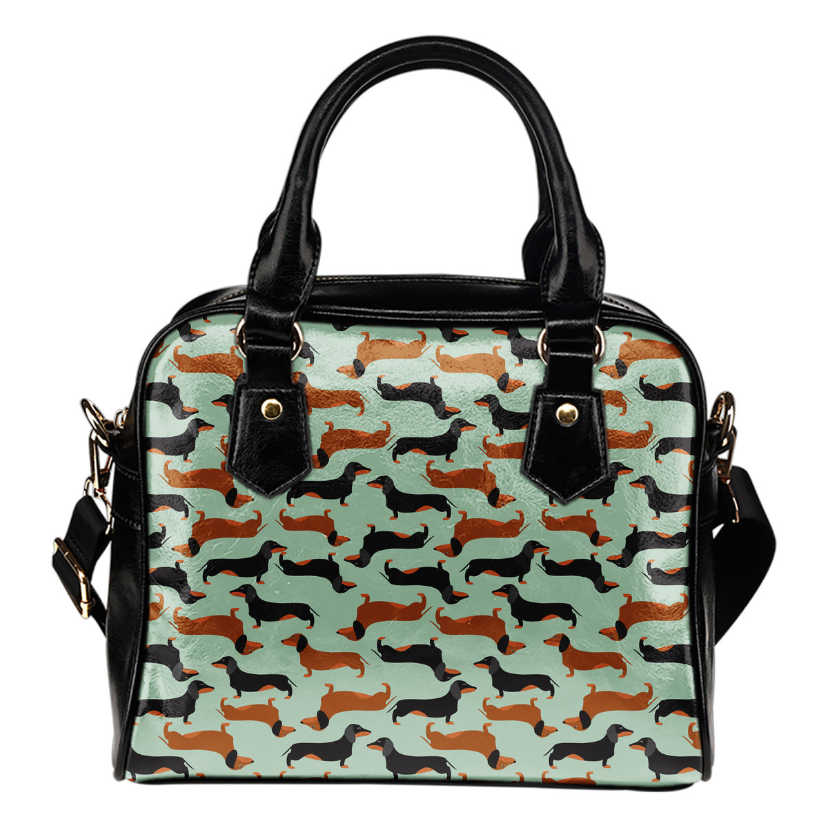 HOT Dachshund Pattern Leather Handbag