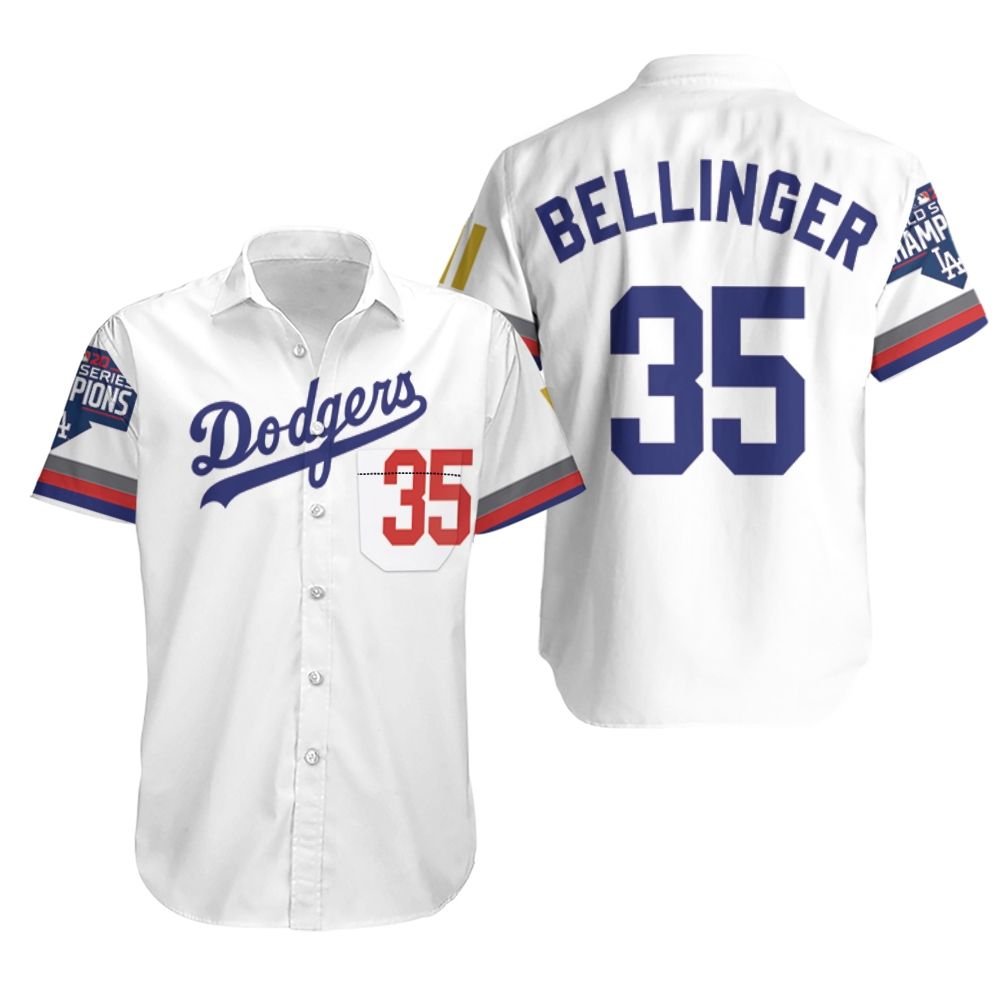 HOT Los Angeles Dodgers Bellinger 35 2020 Championship Hawaiian Shirt
