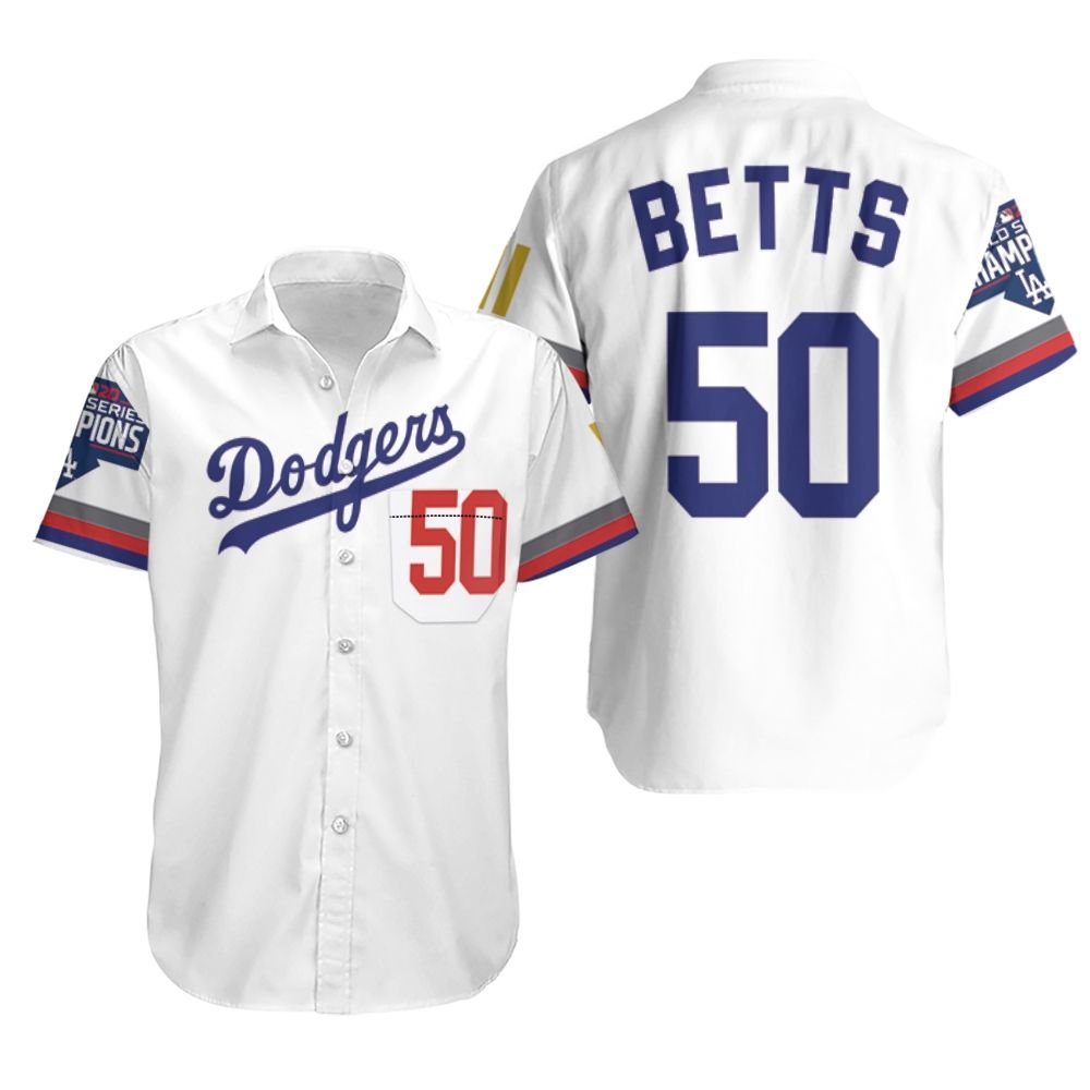 HOT Los Angeles Dodgers Betts 50 2020 Championship Hawaiian Shirt