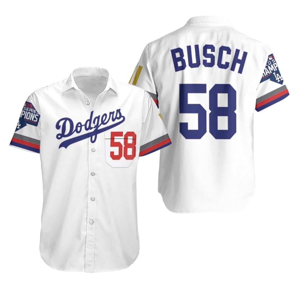 HOT Los Angeles Dodgers Busch 58 2020 Championship Hawaiian Shirt