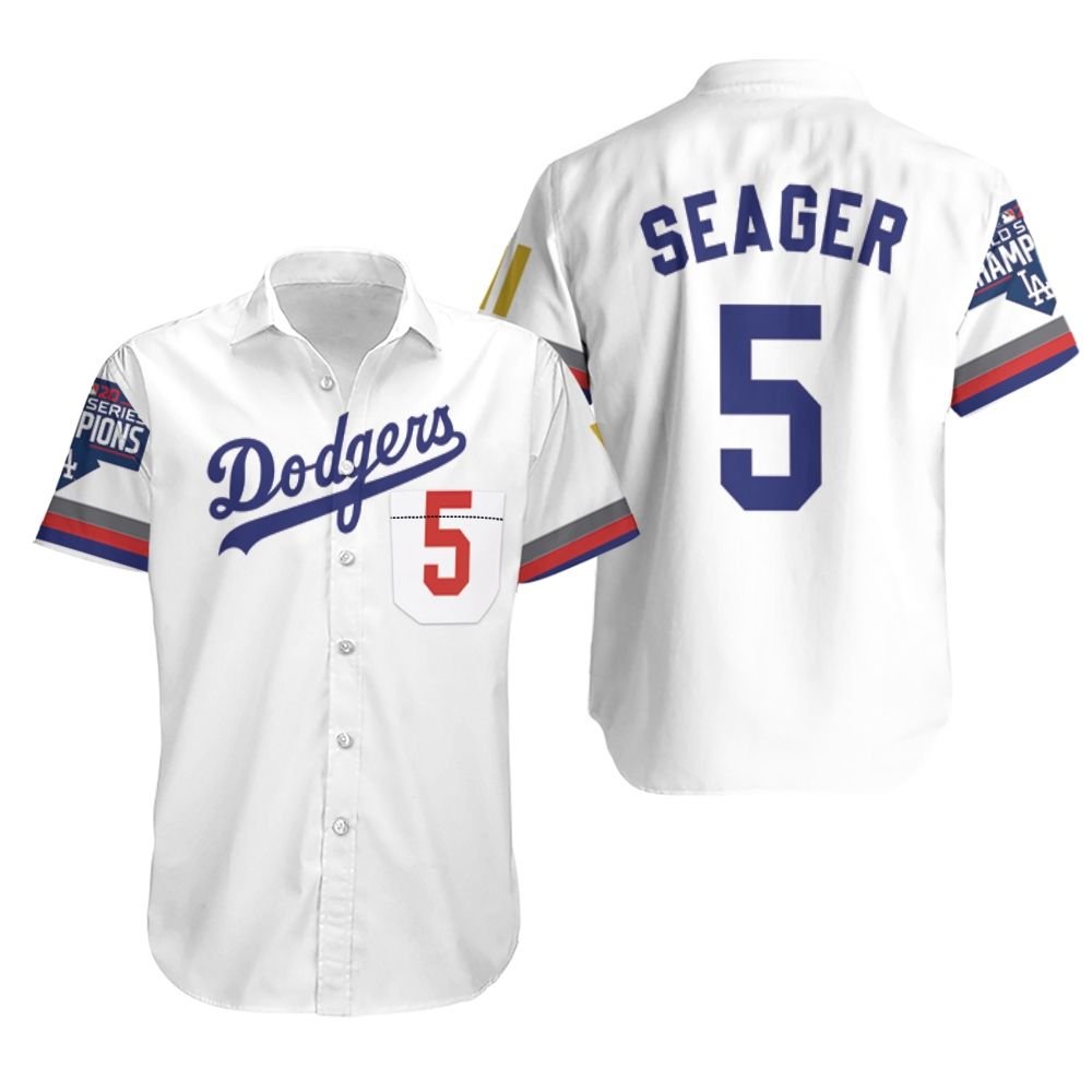 HOT Los Angeles Dodgers Seager 5 2020 Championship Hawaiian Shirt