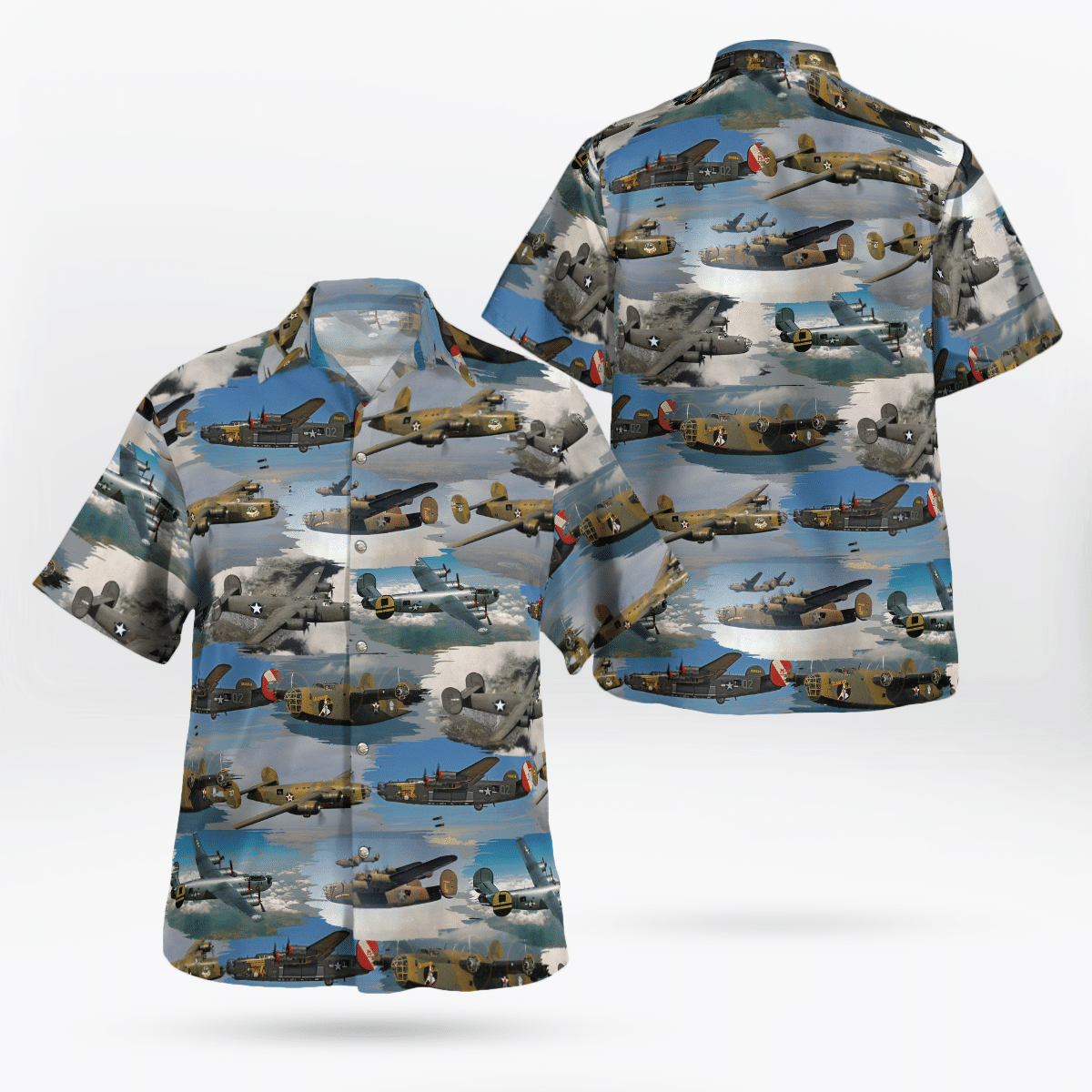 BEST United States Army Air Forces Consolidated B-24 Liberator Hawaiian Shirt