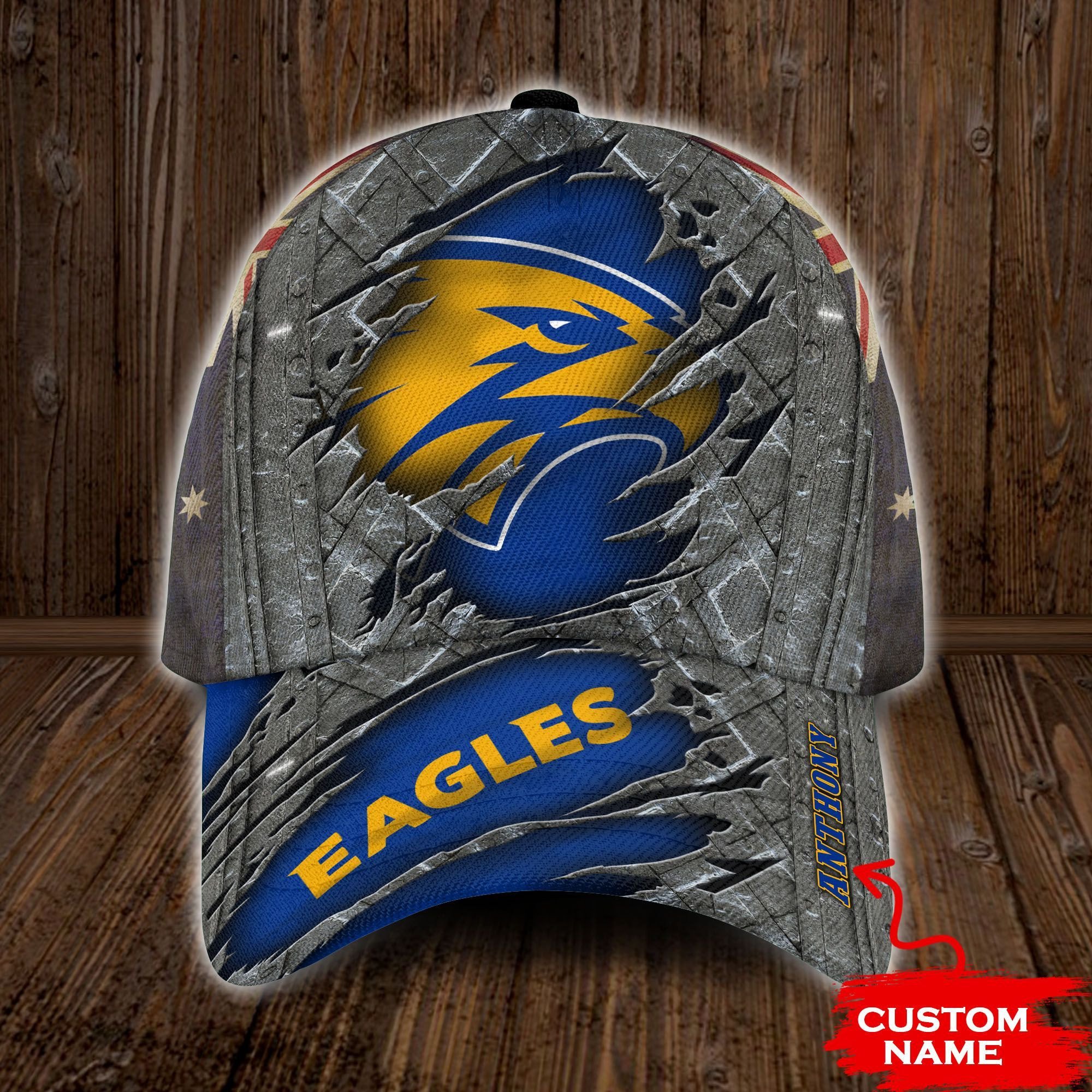 NEW West Coast Eagles AFL Custom name Hat